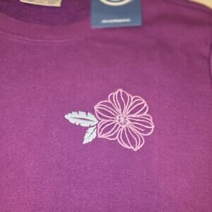 Life Is Good Sweatshirt Womens Large Purple Simply True Pretty Poppy Graphic NEW